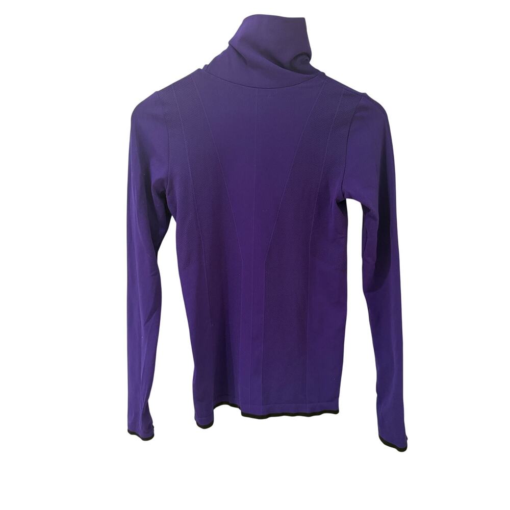 Athleta Purple Turtleneck Base Layer Top | Women's Small | Black Trim